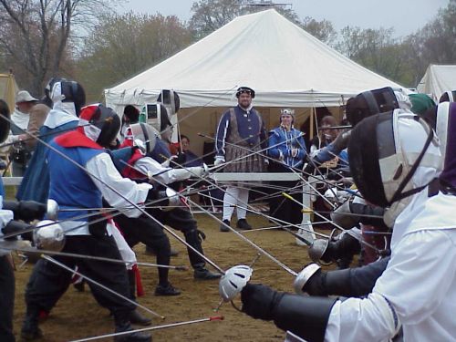 Rapier Melee at Night on the Town--Photo from Baronial Photo Album